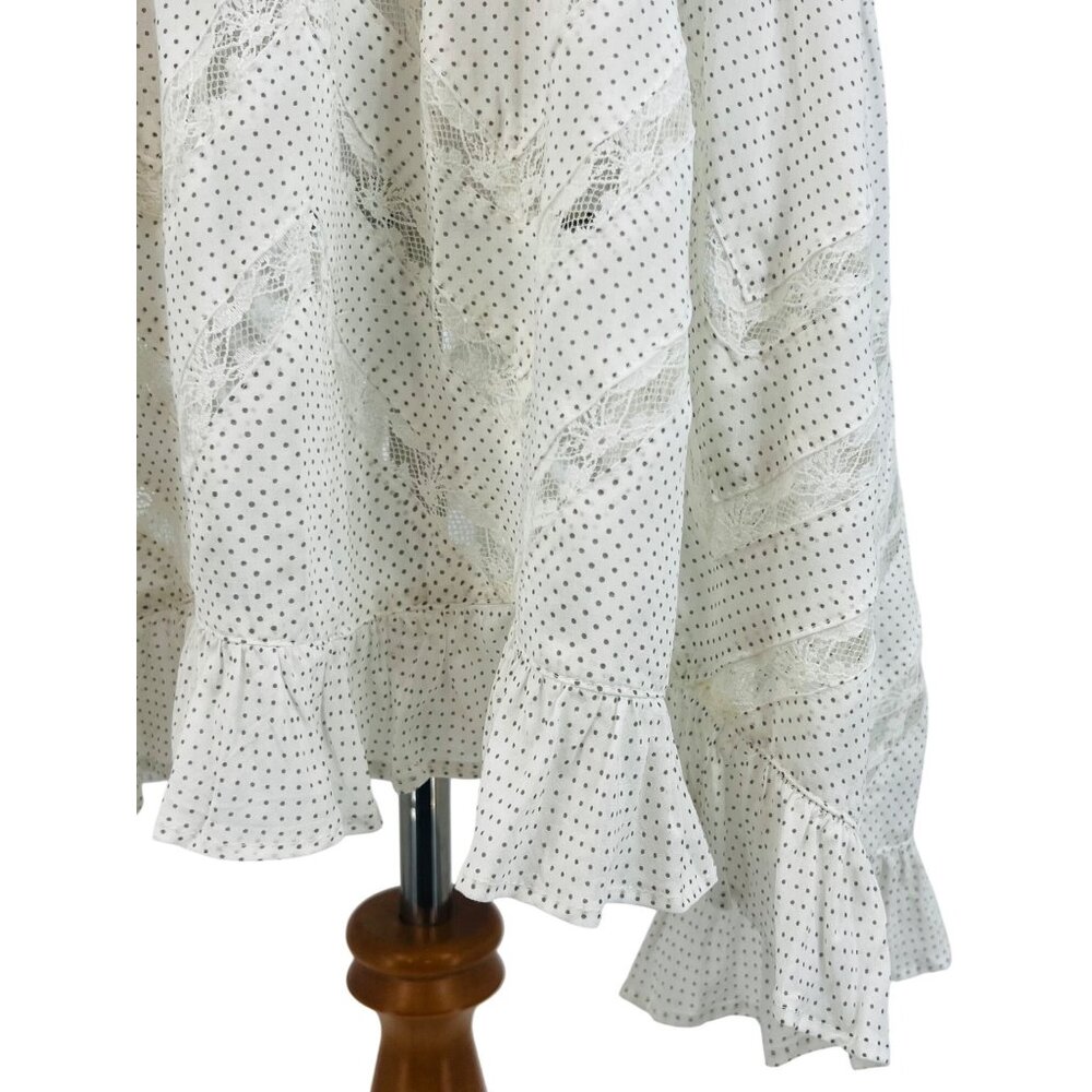 Free People White Voile & Lace Trapeze Slip Dress | Boho Cottagecore Grunge M - Picture 5 of 16